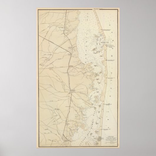 沿岸部バーネガット湾からツーカートンへのグラフマップ ポスター (正面)