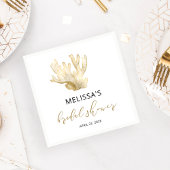 沿岸金ゴールドシーコーラルブラックブライダルシャワー スタンダードカクテルナプキン