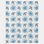 沿岸開花:モダン抽象芸術フローラ フリースブランケット (正面)