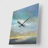 沿岸雲 スクエア壁時計 (傾斜)