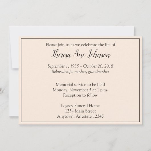 沿岸霧と森の記念式典の発表 招待状 (裏面)