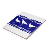 沿岸青く白いシギの鳥パターン タイル (側面)