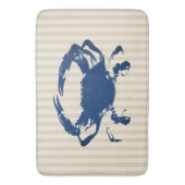 沿岸青のカニ及び暗灰色のストライプ バスマット (正面縦)