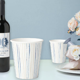 沿岸青砂の筆跡ストライプの 紙コップ