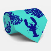 沿岸青緑のロブスターパターン ネクタイ (ロール)