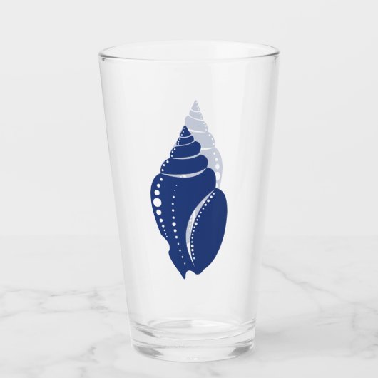 沿岸青色スパイラルシーシェル タンブラーグラス (正面)