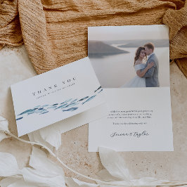 沿岸青色水彩魚結婚類または婚約 サンキューカード