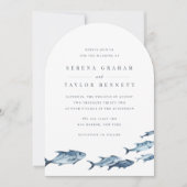 沿岸青色水色結婚魚 招待状 (正面)