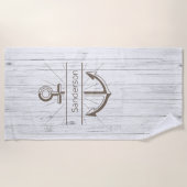 沿岸風化航海の夏ビーチウッドビーチ ビーチタオル (正面)