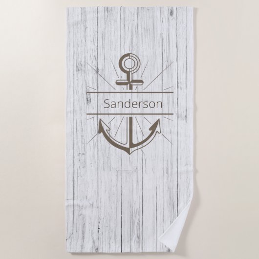 沿岸風化航海の夏ビーチウッドビーチ ビーチタオル (正面)