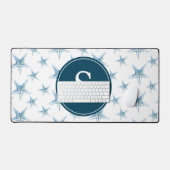 沿岸魚かわいいモノグラムカスタマイズ デスクマット (キーボード&マウス)