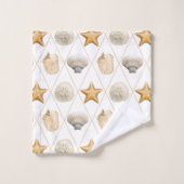 沿岸魚と貝殻 バスタオルセット (ウォッシュタオル)