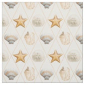 沿岸魚と貝殻 ファブリック (見本)