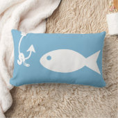 沿岸魚のシルエットとワーム |モノグラム ランバークッション (ブランケット)