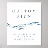 沿岸魚の編集可能8x10結婚の標識テンプレート ポスター (正面)