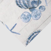 沿岸魚ビーチシーシェルズブルーホワイトウッドT 薄葉紙 (詳細)