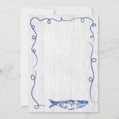 沿岸魚素朴お洒落ブライダルシャワー 招待状 (裏面)