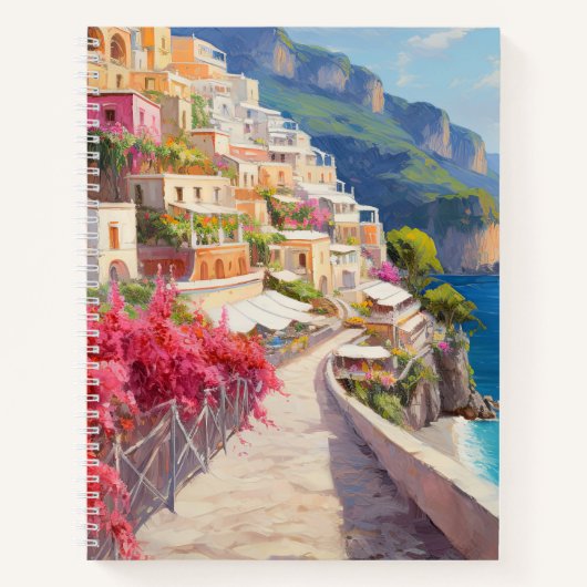沿岸鮮やか都市地中海のスパイラルノート ノートブック (正面)