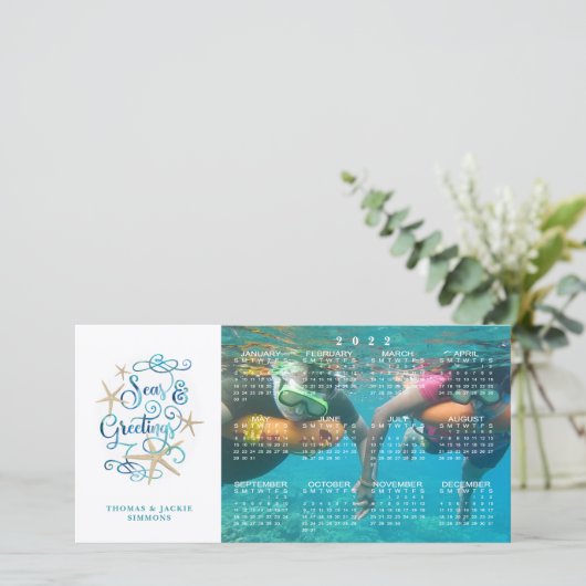 沿岸2022カレンダー熱帯海と挨拶 シーズンカード (スタンド正面)