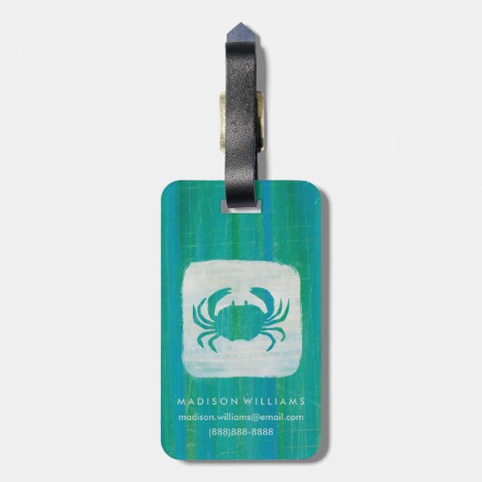 沿岸|の水のカニ ラゲッジタグ (裏面縦)