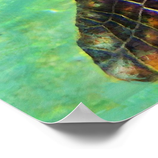 沿岸 – ウミガメ島 ポスター (角)