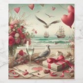 沿岸/バ航海のンタインの日 ワインラベル (シングルラベル)