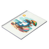 沿岸/ビーチかわいい漫画サメ ノートブック (左側)