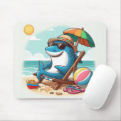 沿岸/ビーチかわいい漫画サメ マウスパッド (マウス)