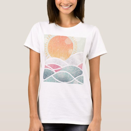 沿岸/ビーチィ航海の/日当たりの良いTシャツ Tシャツ (正面)