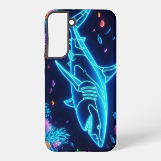 沿岸/ビーチカラフルネオンシャーク SAMSUNG GALAXYケース (裏面)