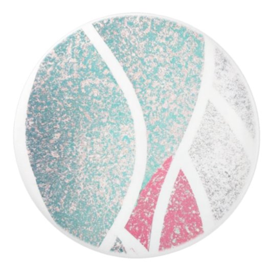 沿岸/ビーチ抽象芸術波 セラミックノブ (正面)