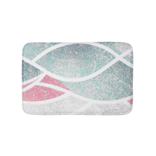 沿岸/ビーチ抽象芸術波 バスマット (正面)