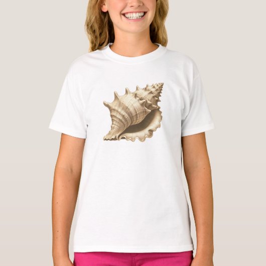 沿岸/ビーチ/航海の貝殻 Tシャツ (正面)