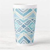 沿岸/ビーチ/青航海の色 カフェラテマグ (正面)