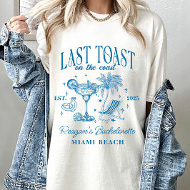 沿岸 ブライズメイド モダン カクテルパーティー ブルー Tシャツ