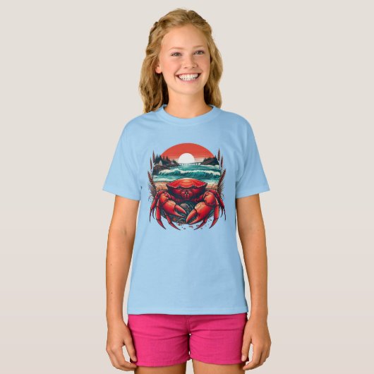 沿岸/メイン航海のカニ Tシャツ (正面フル)