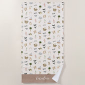 沿海のサマーパーソナライズドバチェロレッテパーティー ビーチタオル (正面)