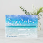 沿海のホリデーカード　トロピカルビーチのクリスマスシー シーズンカード (スタンド正面)