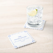 沿海スタイルのブルー カスタマイズ リハーサル ディナー ペーパーコースター (インサイチュ)