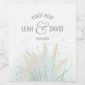 沿海植物ウェディング 封筒カード ワインラベル (シングルラベル)