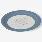 沿海青ストライプ独身最後の夜 ペーパープレート (アングル)