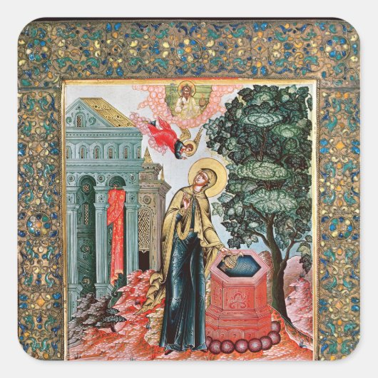 泉での受胎告知 スクエアシール (正面)