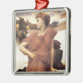 泉で感傷的に美しい女性 メタルオーナメント (左)