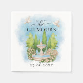 泉エレガント水 |花の鳩結婚の贅沢 スタンダードカクテルナプキン (正面)