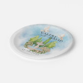 泉エレガント水 |花の鳩結婚の贅沢 ペーパープレート (アングル)