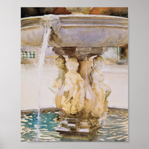 泉スペインの(1912) by John Singer Sargent ポスター