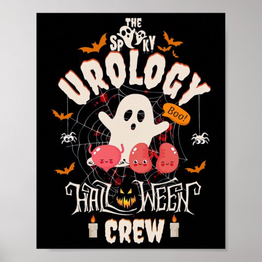 泌尿器科ハロウィンクルーかわいい幽霊ナース学生 ポスター (正面)