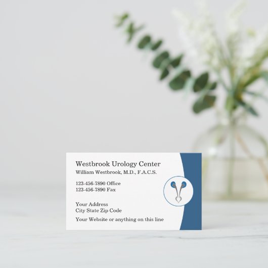 泌尿器科医の泌尿器科の名刺 名刺 (スタンド正面)