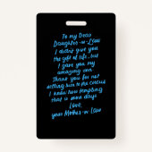 法おもしろい律の娘と娘親愛の娘 バッジ (正面)