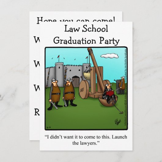 法おもしろい科卒業党招待状 招待状 (正面/裏面)